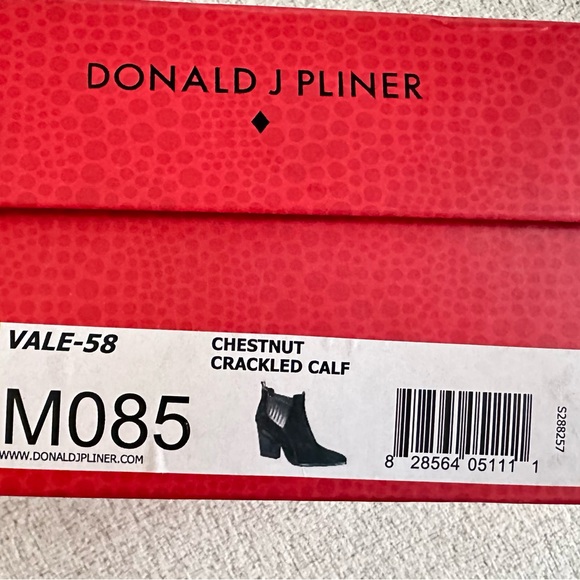 Donald J. Pliner Ankle Booties vale 8.5 cowgirl boots chestnut crackled - Picture 11 of 11